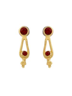 red metal studs earring - 17327824 - Standard Image - 2