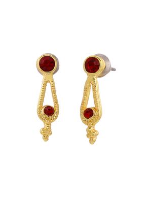 red metal studs earring - 17327824 - Standard Image - 3