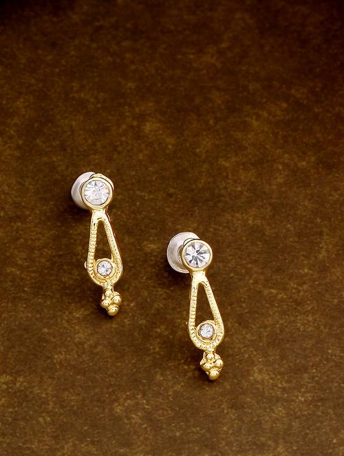 white metal studs earring - 17327825 - Standard Image - 1