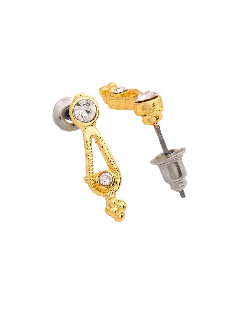 white metal studs earring - 17327825 - Zoom Image - 2