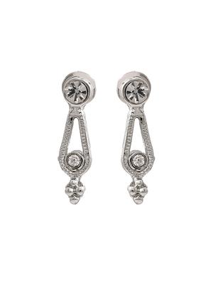 white metal studs earring - 17327826 - Standard Image - 3