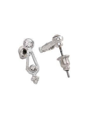 white metal studs earring - 17327826 - Standard Image - 4