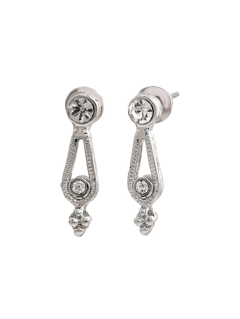 white metal studs earring - 17327826 - Zoom Image - 2