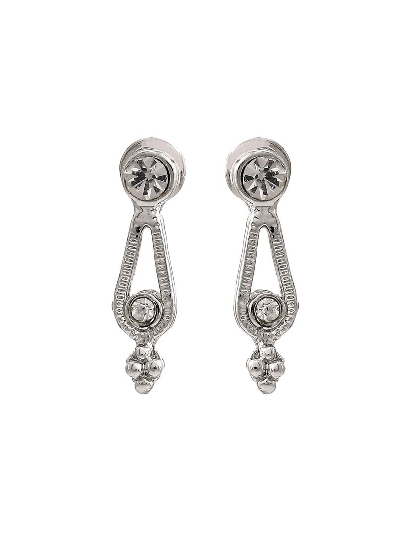 white metal studs earring - 17327826 - Zoom Image - 3