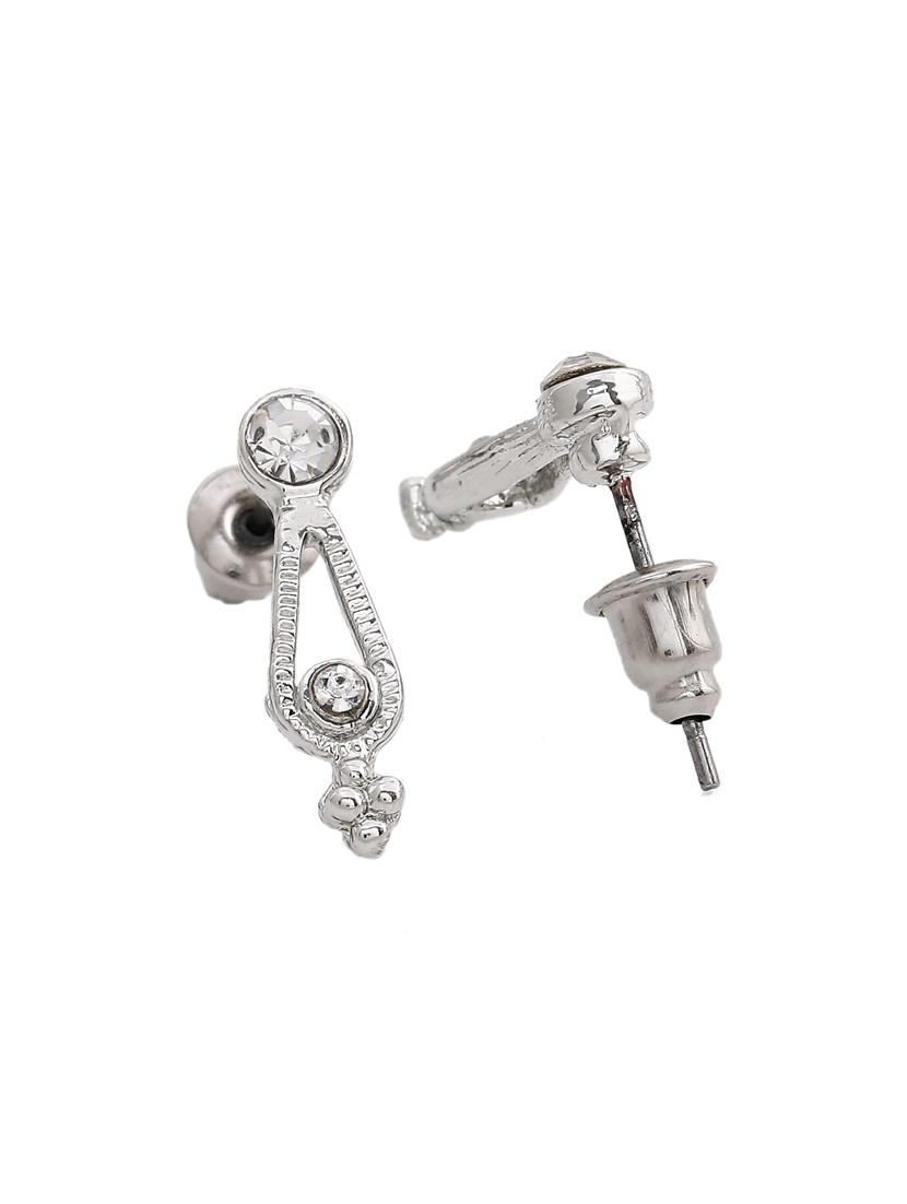 white metal studs earring - 17327826 - Zoom Image - 4