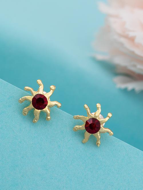 red metal studs earring - 17327833 - Standard Image - 1