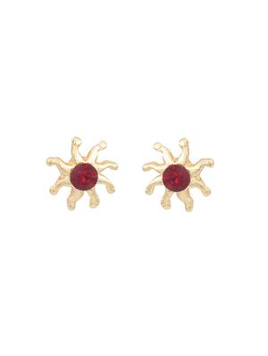 red metal studs earring - 17327833 - Standard Image - 2