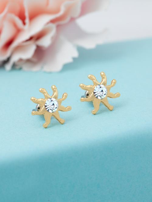 white metal studs earring - 17327834 - Standard Image - 1