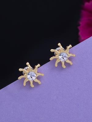 white metal studs earring - 17327834 - Standard Image - 2