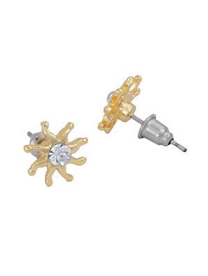 white metal studs earring - 17327834 - Standard Image - 4