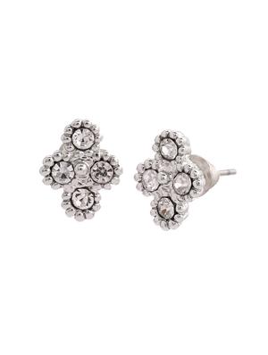white metal studs earring - 17327837 - Standard Image - 2