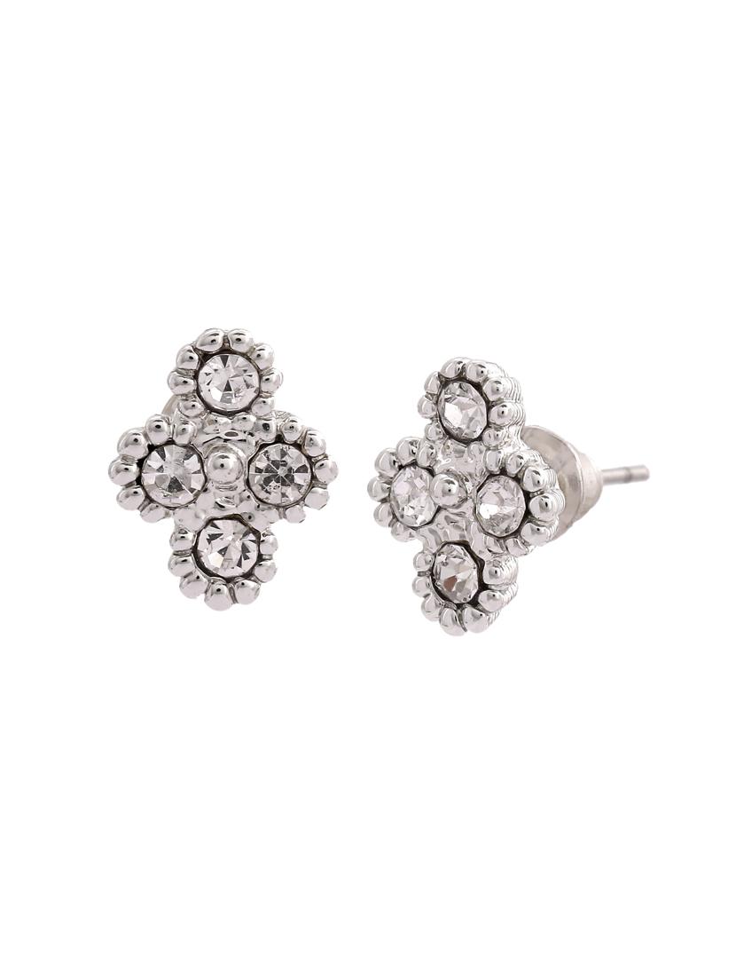 white metal studs earring - 17327837 - Zoom Image - 2