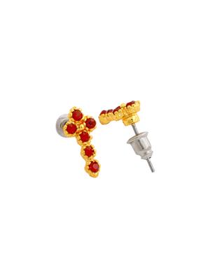 red metal studs earring - 17327838 - Standard Image - 3
