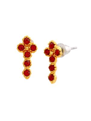red metal studs earring - 17327838 - Standard Image - 4