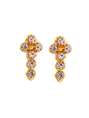 white metal studs earring - 17327839 - Standard Image - 4