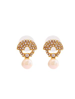 white metal studs earring - 17327841 - Standard Image - 3