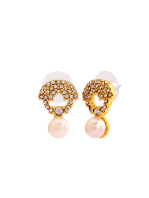 white metal studs earring - 17327841 - Standard Image - 4