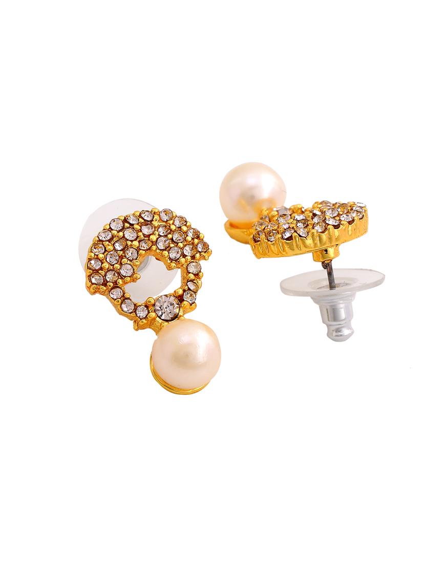 white metal studs earring - 17327841 - Zoom Image - 2