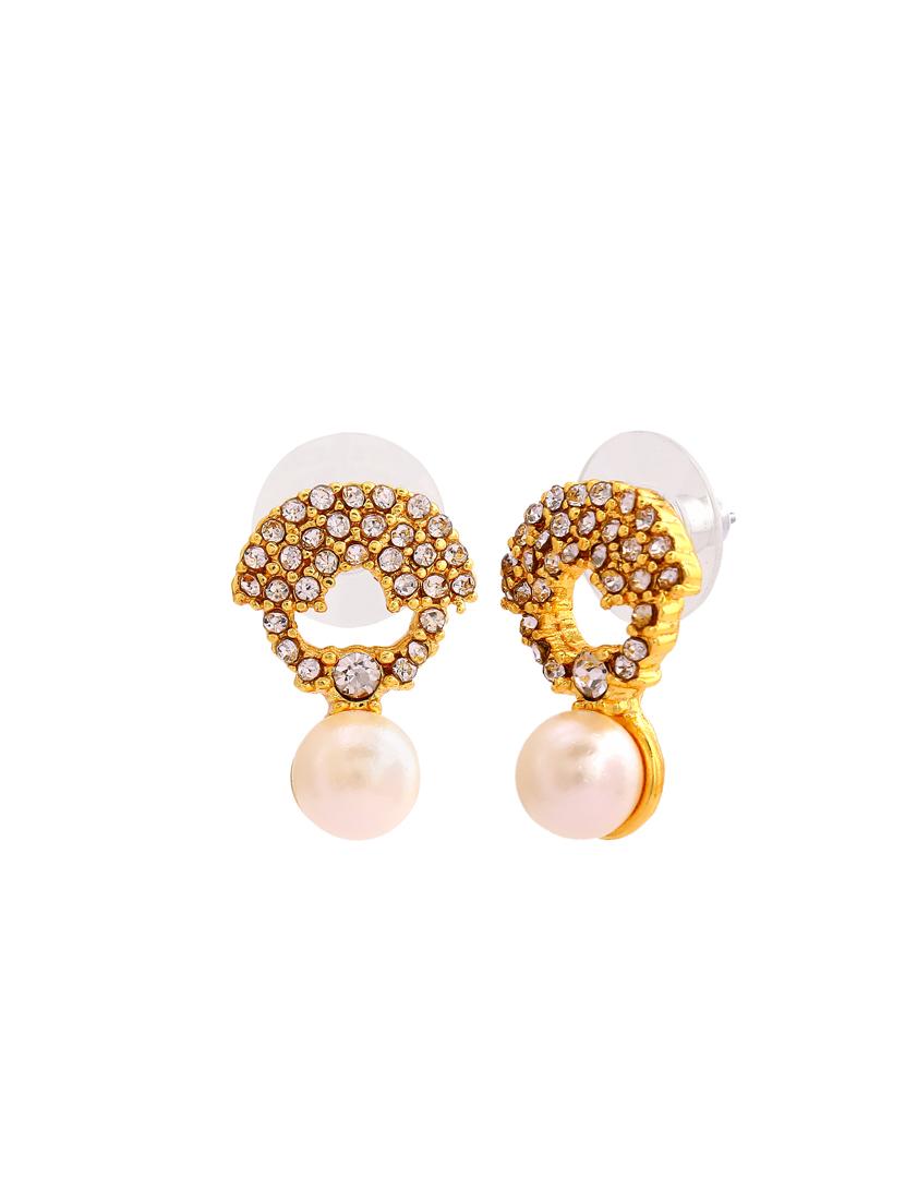 white metal studs earring - 17327841 - Zoom Image - 4