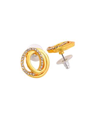 gold metal studs earring - 17327844 - Standard Image - 3