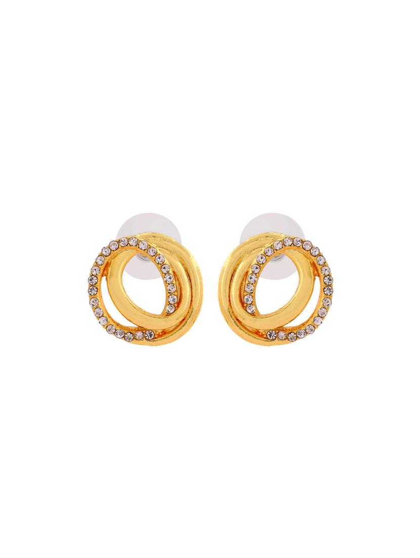 gold metal studs earring - 17327844 - Zoom Image - 2