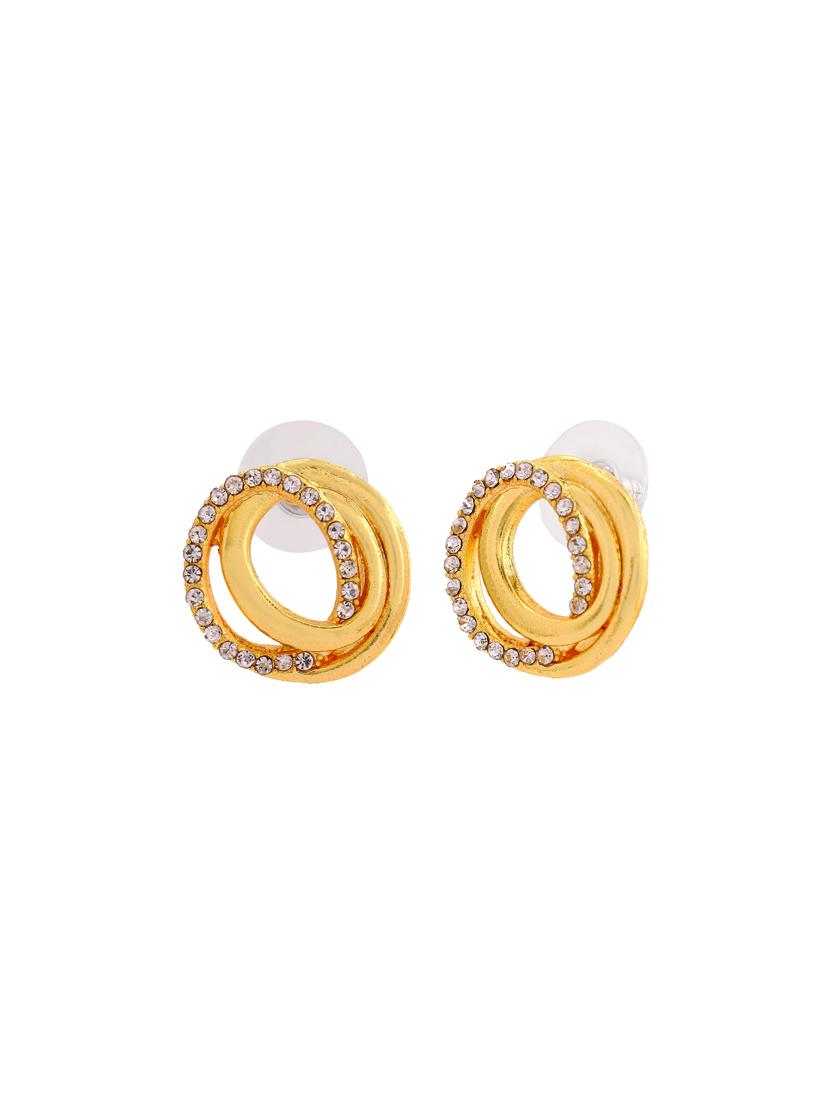 gold metal studs earring - 17327844 - Zoom Image - 4