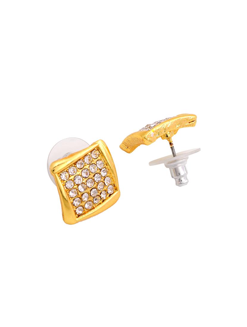 gold metal studs earring - 17327845 - Zoom Image - 2