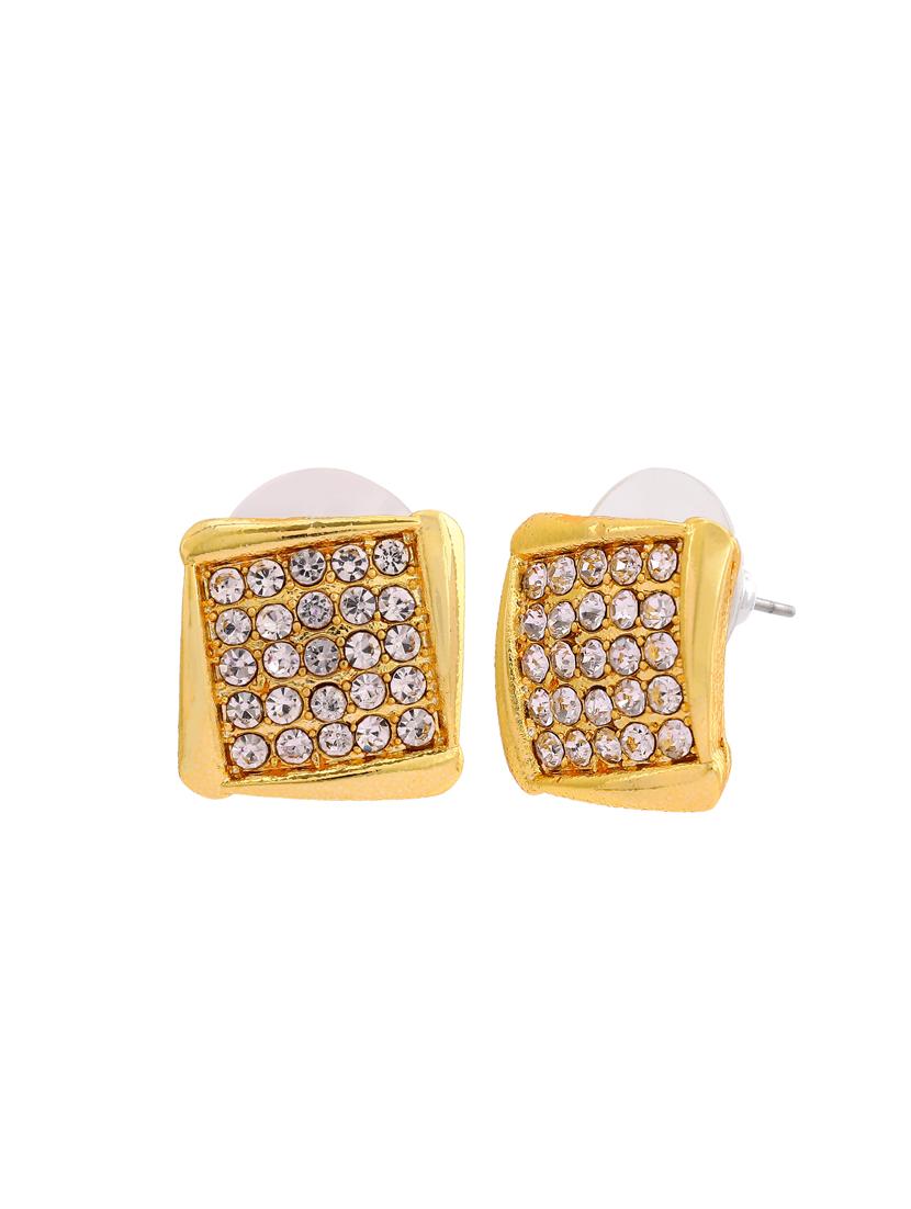 gold metal studs earring - 17327845 - Zoom Image - 3