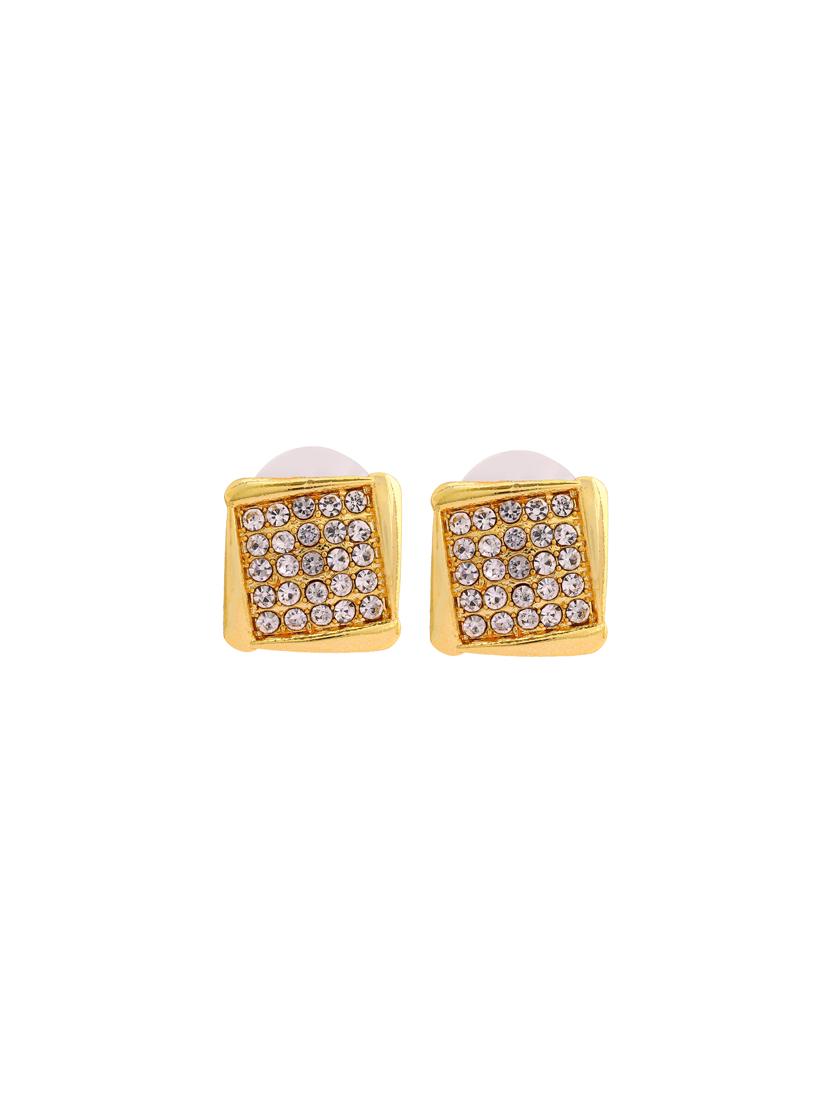 gold metal studs earring - 17327845 - Zoom Image - 4