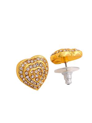 gold metal studs earring - 17327846 - Standard Image - 3