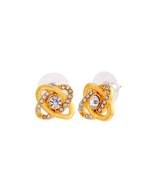 gold metal studs earring - 17327847 - Standard Image - 3