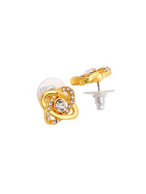 gold metal studs earring - 17327847 - Standard Image - 4