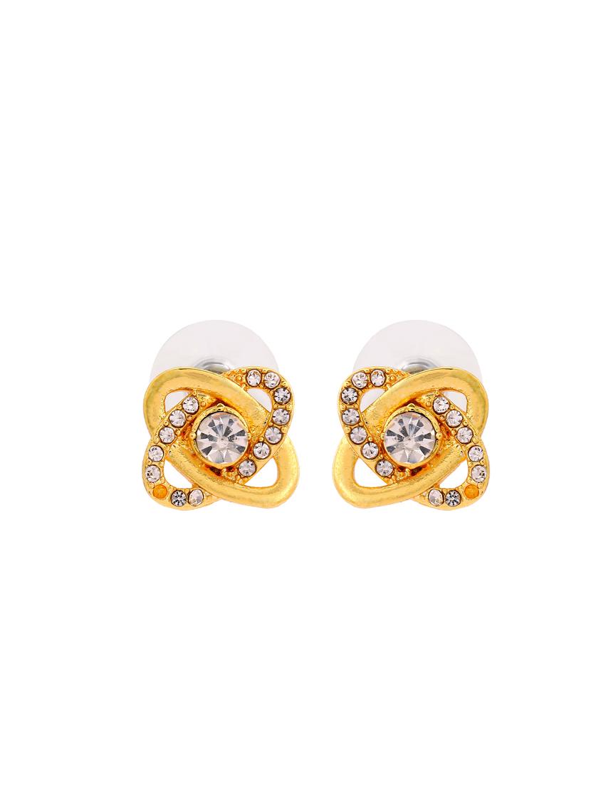 gold metal studs earring - 17327847 - Zoom Image - 2