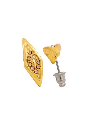 gold metal studs earring - 17327852 - Standard Image - 4