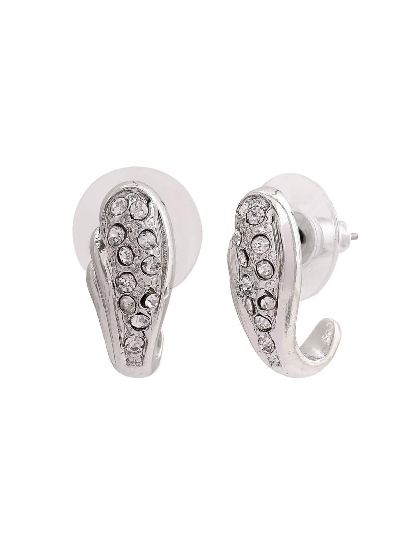 white metal studs earring - 17327855 - Zoom Image - 2