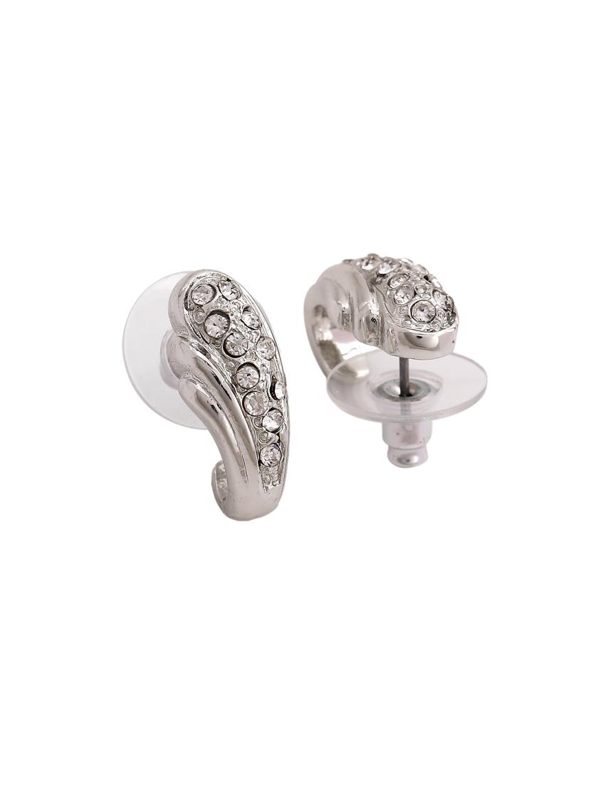 white metal studs earring - 17327855 - Zoom Image - 4