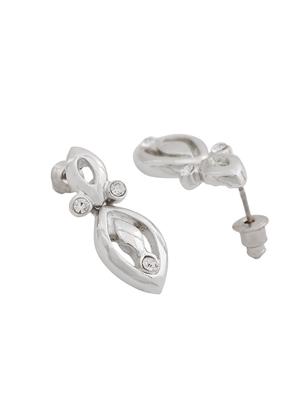 white metal drop earring - 17327857 - Standard Image - 3