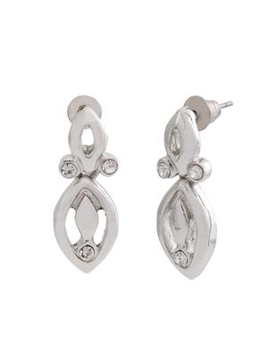 white metal drop earring - 17327857 - Standard Image - 4