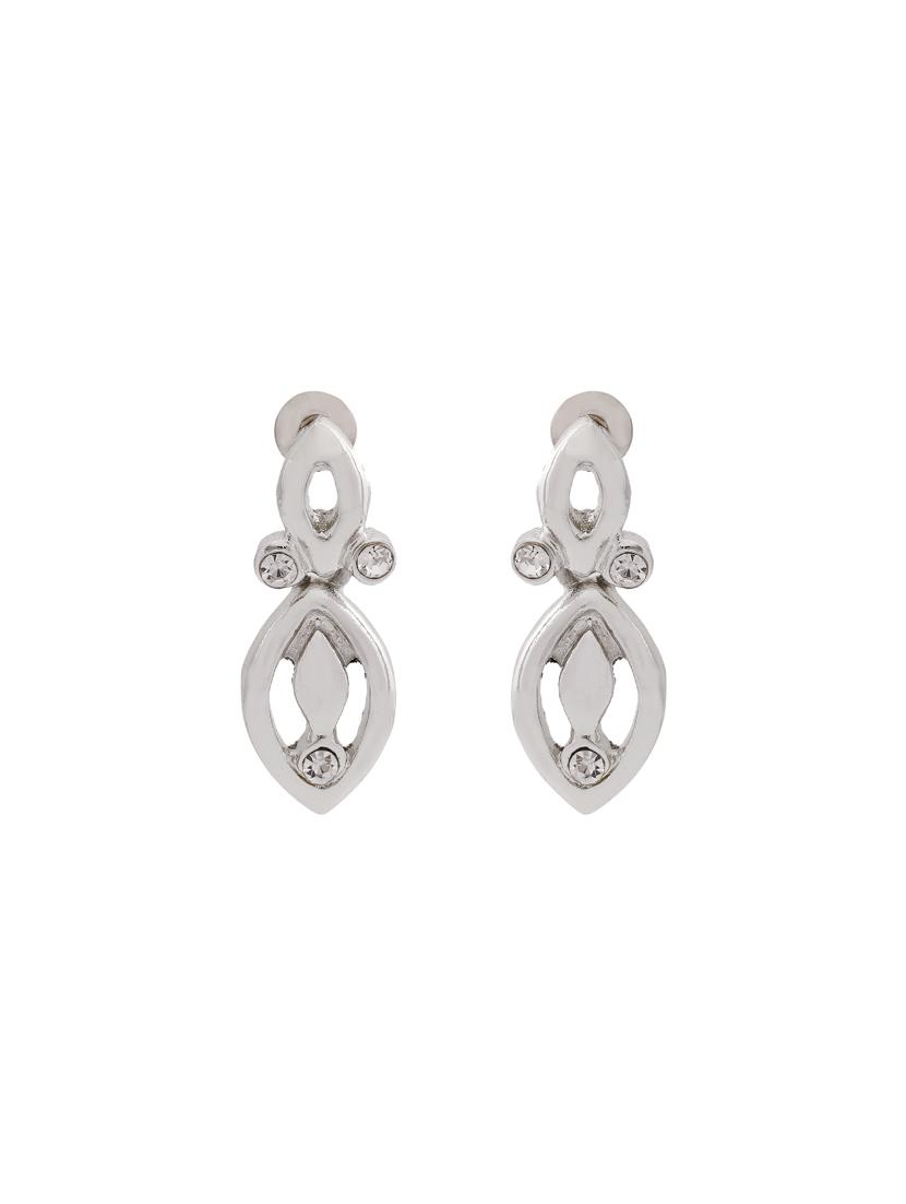 white metal drop earring - 17327857 - Zoom Image - 2