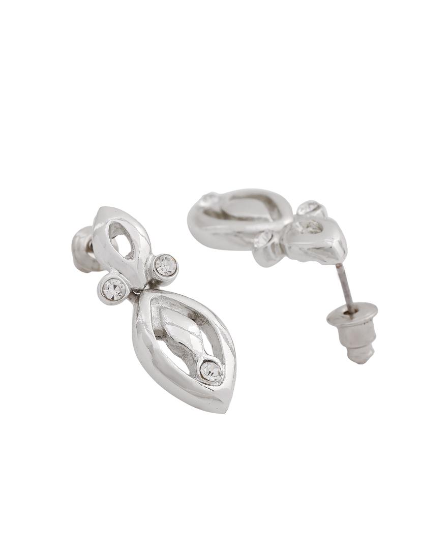 white metal drop earring - 17327857 - Zoom Image - 3