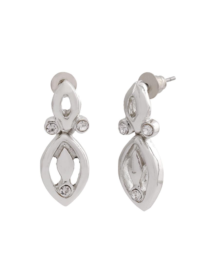 white metal drop earring - 17327857 - Zoom Image - 4