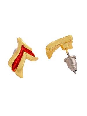 red metal studs earring - 17327858 - Standard Image - 2