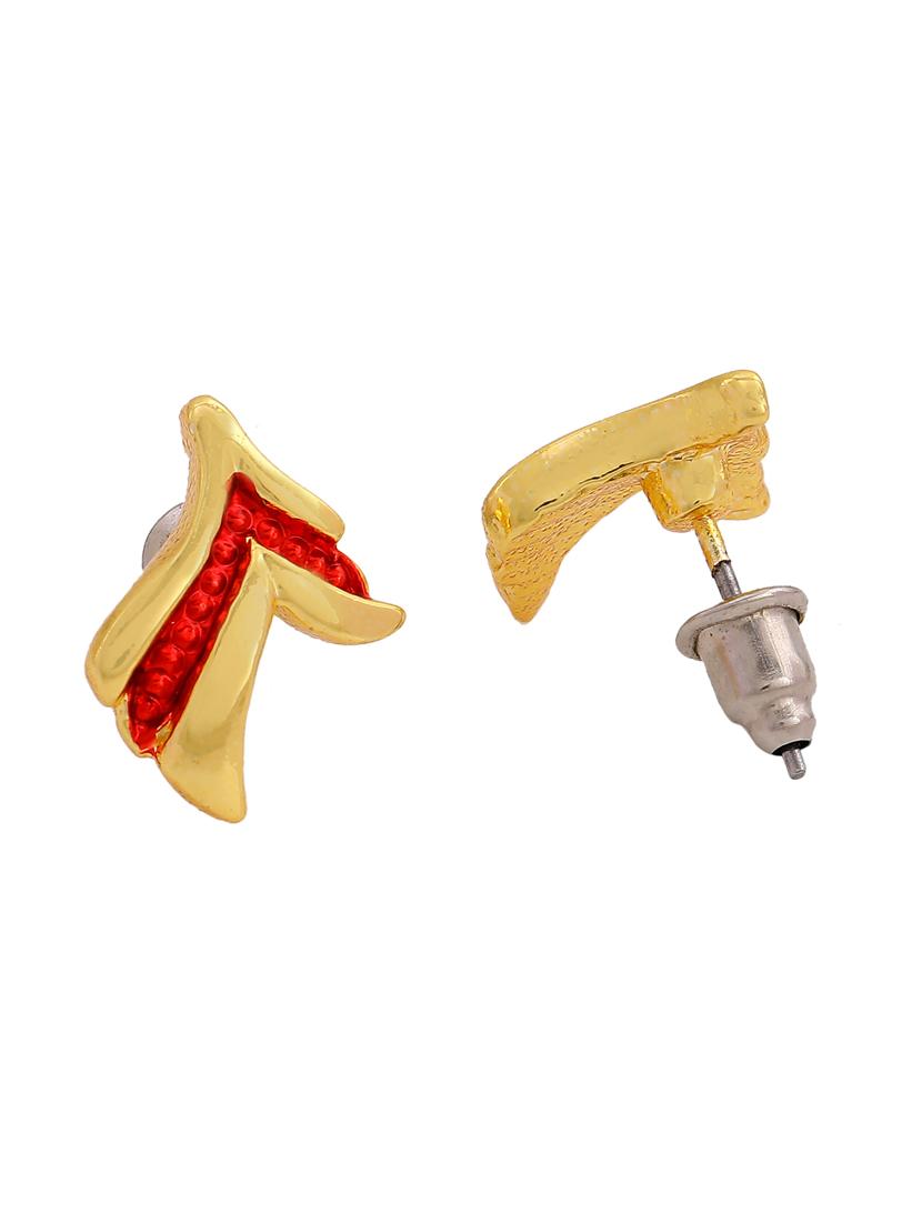 red metal studs earring - 17327858 - Zoom Image - 2