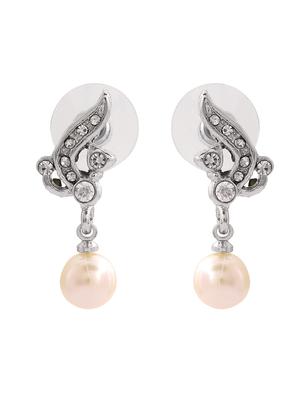 white metal drop earring - 17327860 - Standard Image - 2