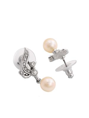 white metal drop earring - 17327860 - Standard Image - 4