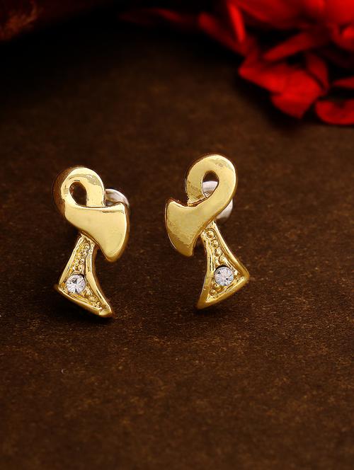 gold metal studs earring - 17327865 - Standard Image - 1