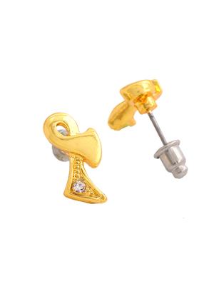 gold metal studs earring - 17327865 - Standard Image - 3