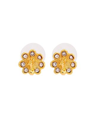 gold metal studs earring - 17327867 - Standard Image - 3