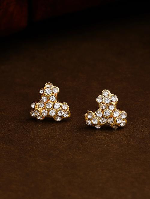 gold metal studs earring - 17327868 - Standard Image - 1