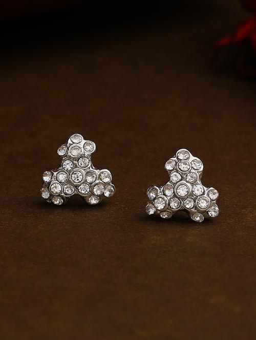 silver metal studs earring - 17327869 - Standard Image - 1